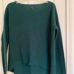 Theory 100% Wool Green Boatneck Sweater SZ Large
